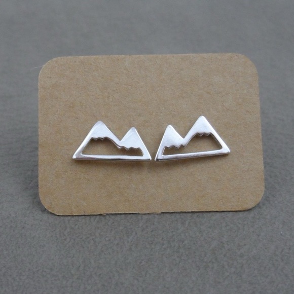 BOGO! Dainty Mountain studded earrings in Silver color- Boutique NEW - Picture 7 of 7